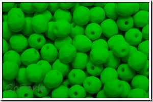 B�hm. Glasschliffperle, feuerpol., 4mm, white, alabaster, neon green, 50 Stk.