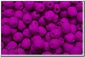 B�hm. Glasschliffperle, feuerpol., 4mm, white, alabaster, neon purple, 50 Stk.