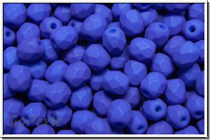 B�hm. Glasschliffperle, feuerpol., 4mm, white, alabaster, neon blue, 50 Stk.