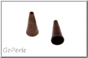 Perlenkappe (-cone) "Glatt", 12x5,5mm, antikkupferfb., Messing, 1 Stk.