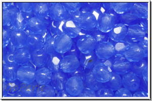 B�hm. Glasschliffperle, feuerpol., 4mm, sapphire, opal, 50 Stk.