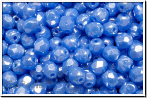 B�hm. Glasschliffperle, feuerpol., 4mm, sapphire, lt., op., luster, 50 Stk.