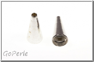 Perlenkappe (-cone) "Glatt", 12x5,5mm, silberfb., Messing, 1 Stk.