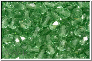 B�hm. Glasschliffperle, feuerpol., 4mm, turmaline, trans., 50 Stk.