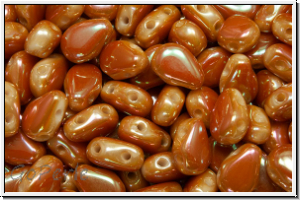 DropDuo-Beads, 5x7mm, white, op., full copper, 50 Stk.