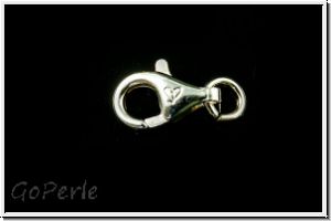 Karabiner "glatt", 11x7,5mm, silberfb., 925er Silber, 1 Stk.