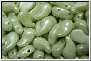 ZoliDuo�-Beads, 5x8mm, left, white, alabster, lt. green marbled, 25 Stk.