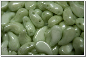 ZoliDuo�-Beads, 5x8mm, right, white, alabster, lt. green marbled, 25 Stk.