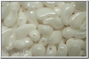 ZoliDuo�-Beads, 5x8mm, right, white, alabaster, white iris. sfinx, 25 Stk.
