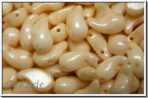 ZoliDuo�-Beads, 5x8mm, left, white, alabaster, champagne luster, 25 Stk.