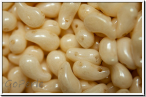 ZoliDuo�-Beads, 5x8mm, right, white, alabaster, champagne luster, 25 Stk.