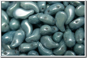 ZoliDuo�-Beads, 5x8mm, left, white, alabaster, blue/grey marbled, 25 Stk.
