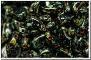 ZoliDuo�-Beads, 5x8mm, right, black, op., picasso, 25 Stk.