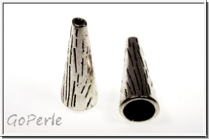 Perlenkappe (-cone) "Natur", 28x10mm, silberfb., Tibetsilber, 1 Stk.
