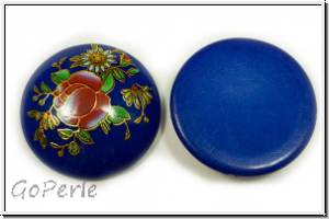 Cabochon "Rose", 25mm, cobalt, printed, Resin, 1 Stk.