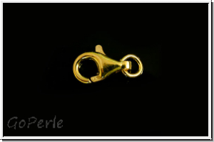Karabiner "glatt", 9x5,5mm, vergoldet, 925er Silber, 1 Stk.