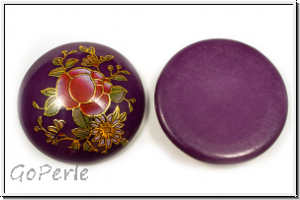 Cabochon "Rose", 25mm, lilac, printed, Resin, 1 Stk.