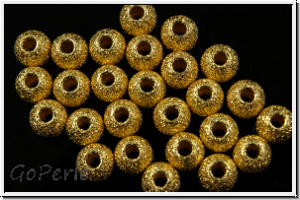 Silberperle "Kugel, satiniert", 4mm, vergoldet, 925er Silber, 1 Stk.