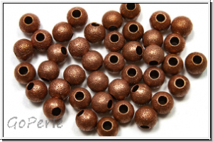 Spacer "Kugel, Stardust", 4mm, kupferfb., diamantiert, Messing, 10 Stk.