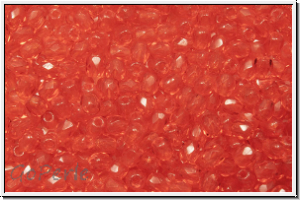 B�hm. Glasschliffperle, feuerpol., 2,5mm, hyacinth, trans., 50 Stk.