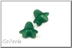 Acrylbl�te "Campanula", 12x16mm, emerald, matte, 5 Stk.