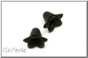 Acrylbl�te "Campanula", 12x16mm, black, matte, 5 Stk.