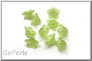 Acrylbl�te "Myosotis", 5x9,5mm, lime, matte, 10 Stk.