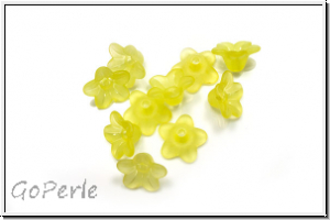 Acrylbl�te "Myosotis", 5x9,5mm, yellow, matte, 10 Stk.