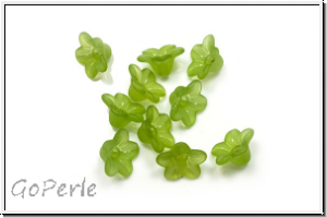 Acrylbl�te "Myosotis", 5x9,5mm, olivine, matte, 10 Stk.