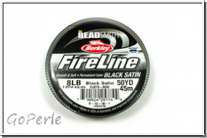 Fireline Beading Thread, F�delgarn, 08 LB, black satin, 50 yd