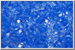 B�hm. Glasschliffperle, feuerpol., 4mm, sapphire, med., trans., 50 Stk.