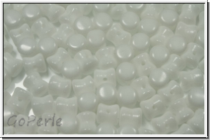 Diabolo-Beads, 5x5mm, white, op., 25 Stk.