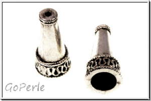 Perlenkappe (-cone) "Meander", 22x10mm, antiksilberfb., Tibetsilber, 1 Stk.