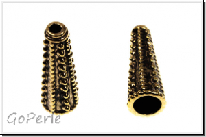 Perlenkappe (-cone) "K�niglich", 30x10mm, antikgoldfb., Tibetsilber, 1 Stk.