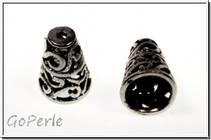 Perlenkappe (-cone) "Ranke", 17x13mm, antiksilberfb., Tibetsilber, 1 Stk.