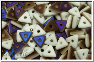 Tri-Beads, 4mm, white, op., half azuro, matte, 100 Stk.