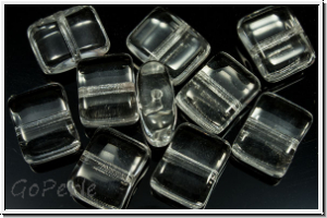 B�hm. Glasperle, Pillow, 8x10x4,7mm, crystal, trans., 10 Stk.