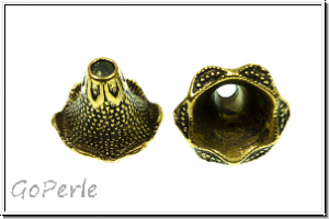 Perlenkappe (-cone) "Datura", 19x22mm, antikgoldfb., Tibetsilber, 1 Stk.