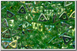 Tri-Beads, 4mm, peridot, med., trans., AB, 100 Stk.