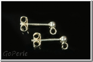 Ohrstecker "Kugel mit �se", 2mm, silberfb., 925er Silber, 1 Paar