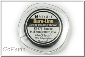 Dura-Line, F�delgarn, MIYUKI, 0,15mm, smoke, 20m