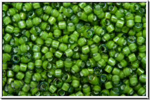 DB1786, MIYUKI Delica, 11/0, green, lt., trans., white-ld., AB, 5g