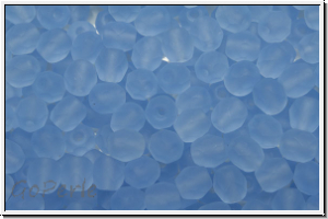 B�hm. Glasschliffperle, feuerpol., 4mm, sapphire, lt., trans., matte, 50 Stk.