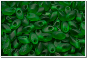 LMA-0146f, MIYUKI Long Magatamas, 4x7mm, green, kelly, trans., matte, 80 Stk.