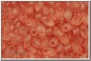 LMA-2103f, MIYUKI Long Magatamas, 4x7mm, peach, trans., matte, 80 Stk.