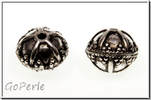 Metallperle "Bali-Donut", 13x15mm, antiksilberfb., Tibetsilber, 1. Stk.