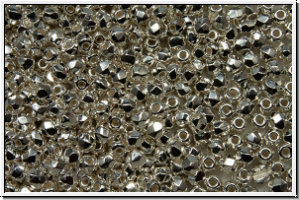 B�hm. Glasschliffperle, feuerpol., 2mm, crystal, trans., full sterling silver plated, 50 Stk.
