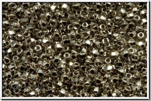B�hm. Glasschliffperle, feuerpol., 2mm, crystal, trans., full nickel plated, 50 Stk.