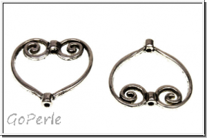 Spacer "Open Heart", 20x20x2mm, antiksilberfb., Tibetsilber, 1 Stk.
