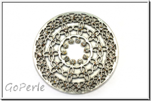 Filigree "ind. Kreis", 45x2mm, antiksilberfb., Metall, 1 Stk.